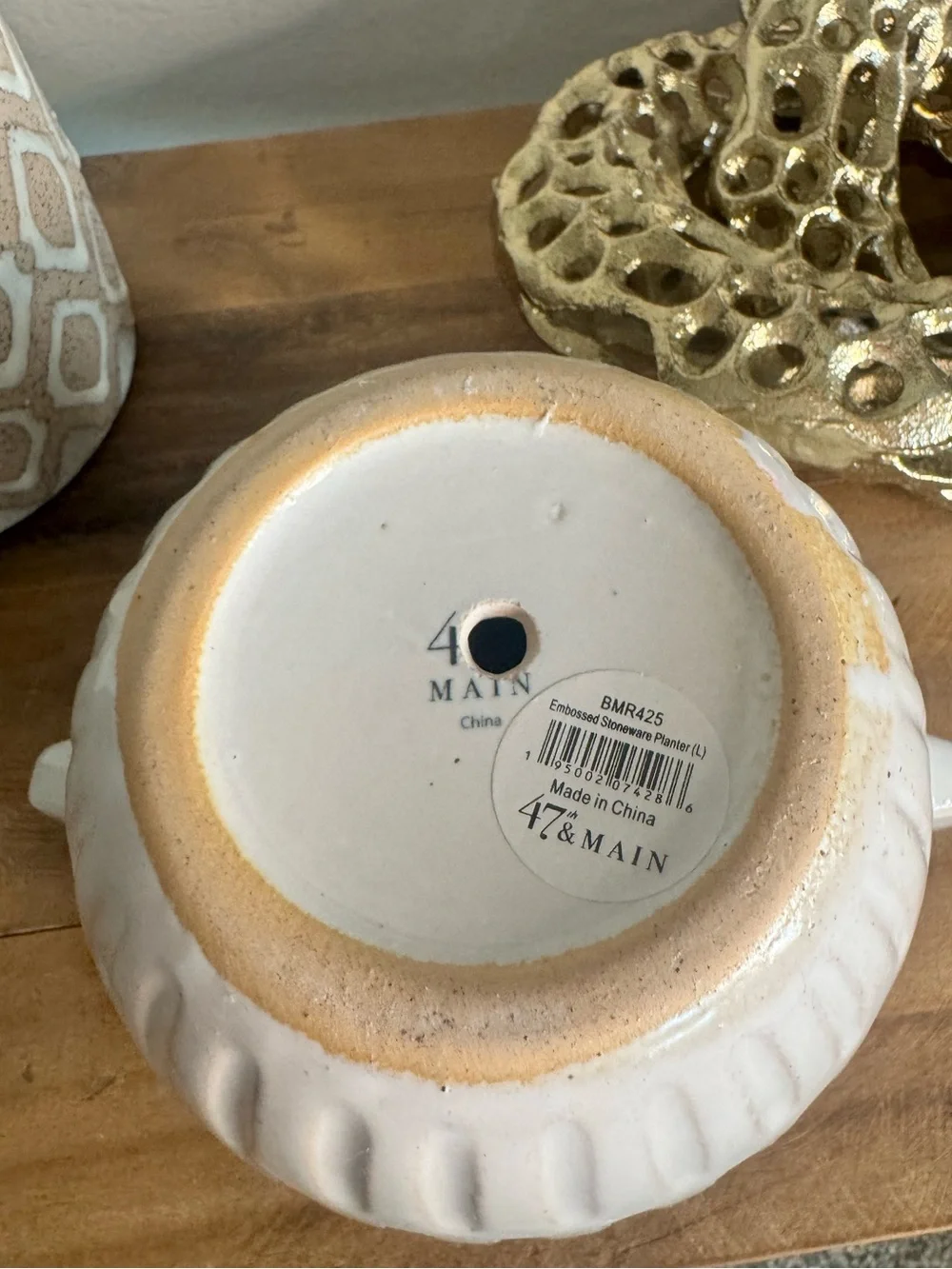 5” Cream Modern Ceramic Planter